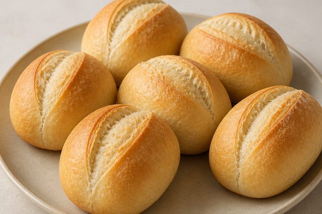 Pão francês caseiro com esponja