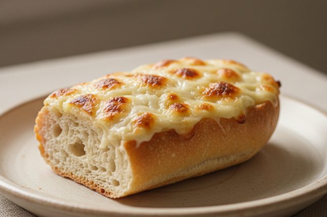 Pão na chapa com crosta de requeijão