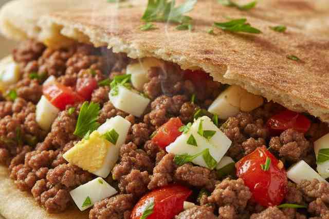 Pão Sírio com Carne Moída