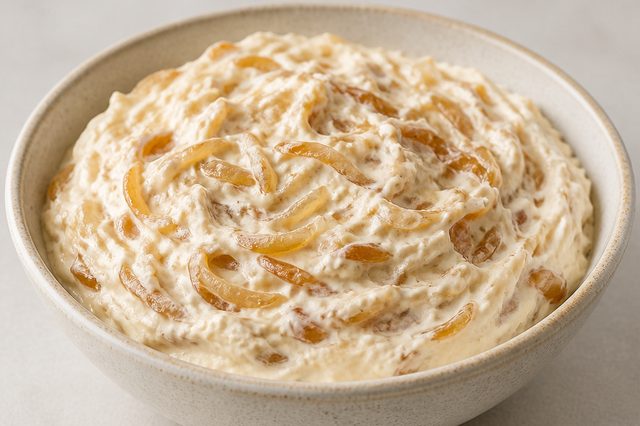 Pasta de cebola caramelizada com ricota