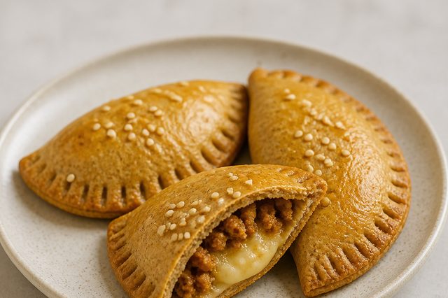 Pastel assado de batata-doce com massa de aveia