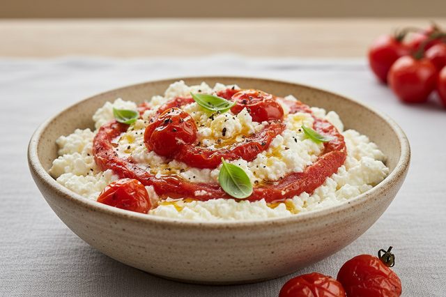 Pastinha de cottage com tomate assado