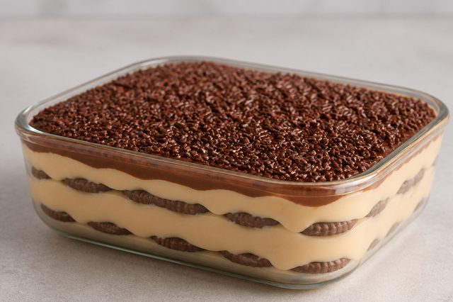 Pavê de doce de leite com brigadeiro de chocolate