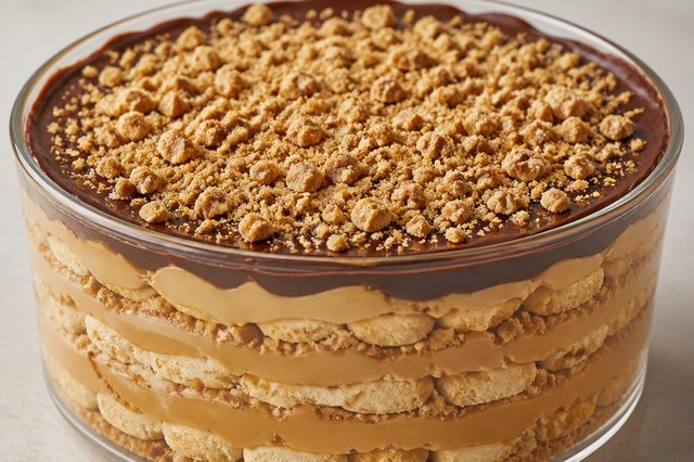 Pavê de doce de leite com paçoca e ganache