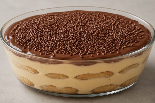 Pavê de doce de leite e cream cheese com café