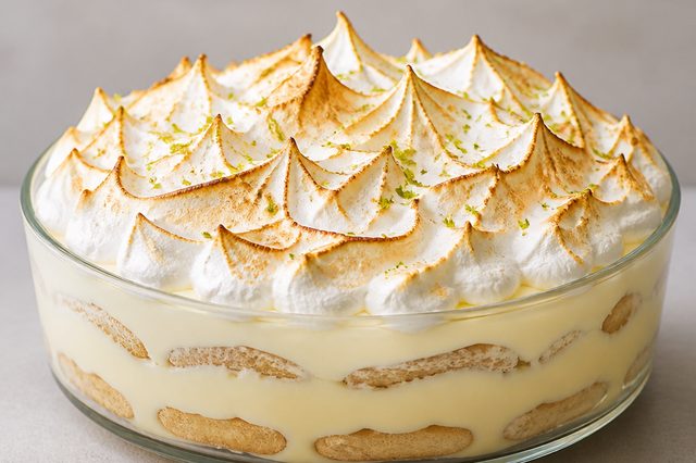 Pavê de limão com chantilly e merengue italiano