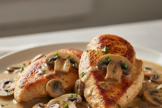 Peito de Frango ao Molho de Cogumelos