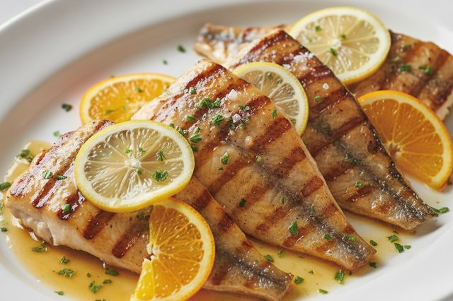 Peixe Grelhado com Molho de Citros