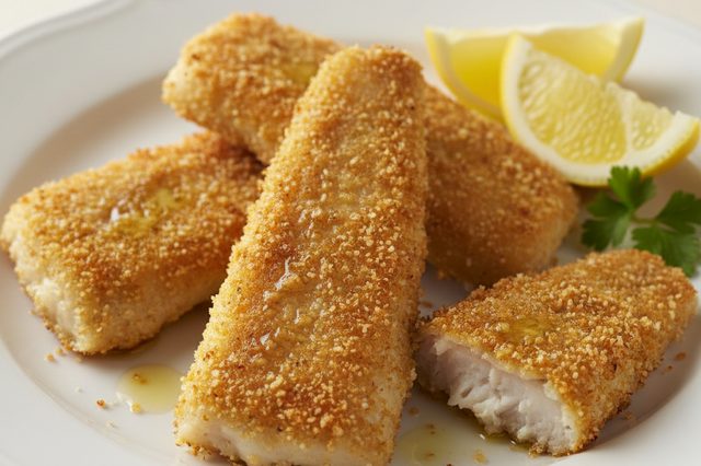 Pescadinha com crosta de fubá