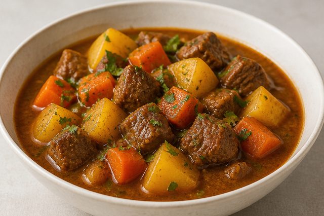 Picadinho de acém com batata e cenoura