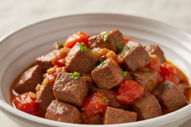 Picadinho de filé mignon com tomate