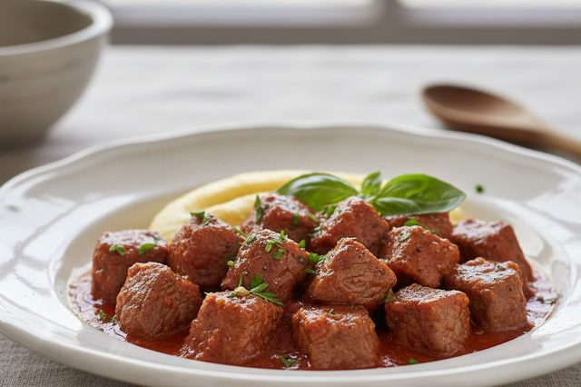 Picadinho de patinho com molho de tomate