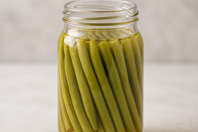 Picles de vagem com vinagre de maçã