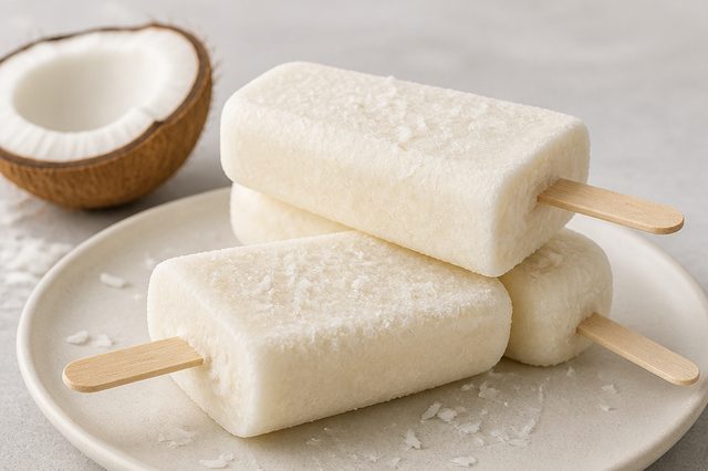 Picolé de coco com iogurte e whey