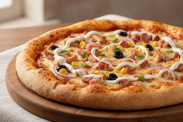 Pizza Califórnia com Pêssego e Presunto