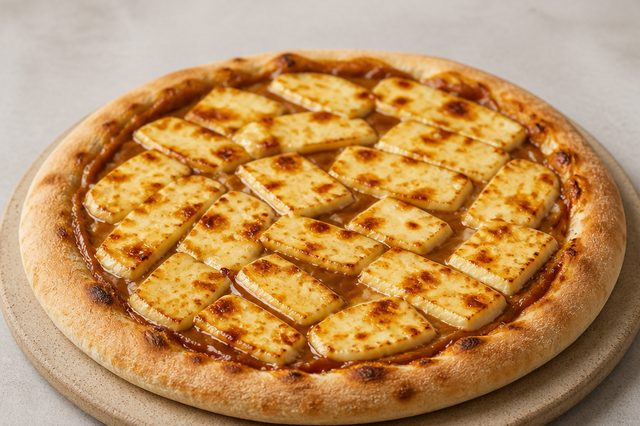Pizza de doce de leite com queijo coalho