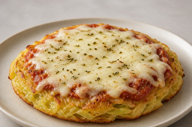 Pizza de repolho na frigideira