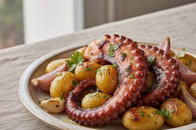 Polvo à lagareiro com batatas