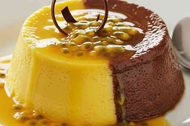 Pudim de Maracujá e Chocolate