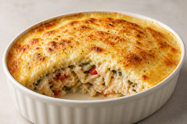 Purê gratinado de bacalhau com requeijão