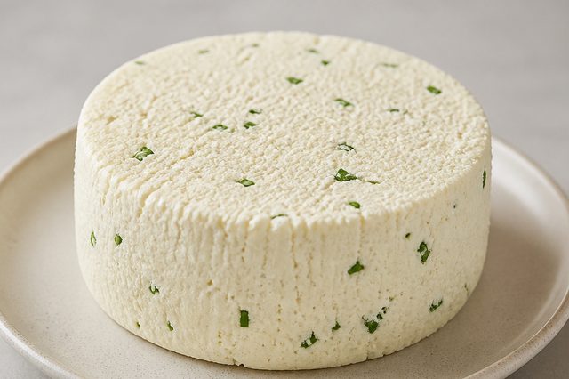 Queijo fresco caseiro de leite e coalho