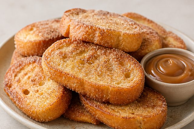 Rabanada com leite condensado e baunilha