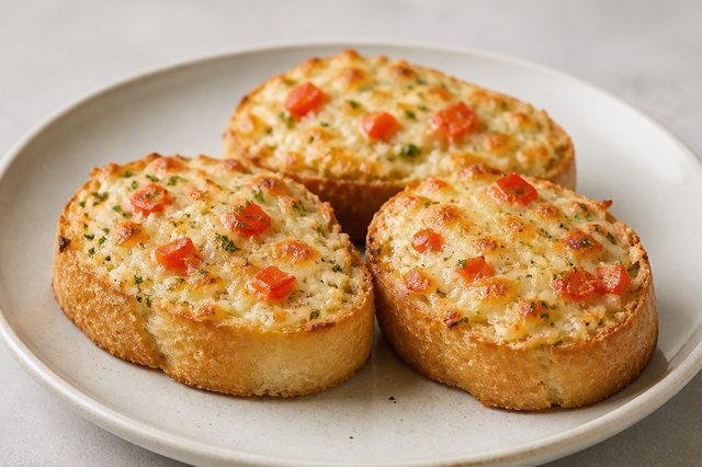 Rabanada salgada assada com queijo e ervas