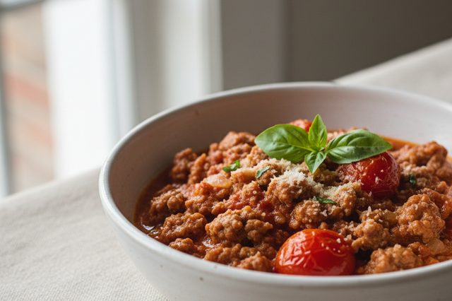 Ragu de linguiça com tomate e leite