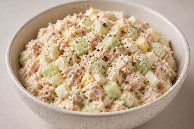 Recheio de atum com ovo e pepino
