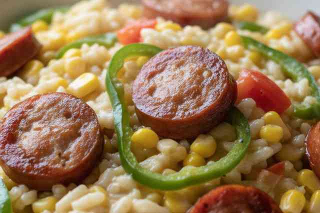 Risoto de Linguiça e Milho Verde