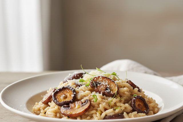 Risoto de shiitake e portobello