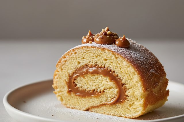 Rocambole simples de doce de leite