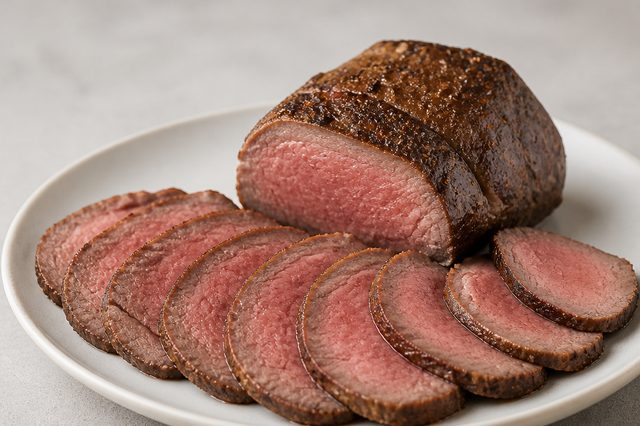 Rosbife de filé-mignon fatiado