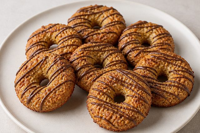 Rosquinhas assadas de banana e coco
