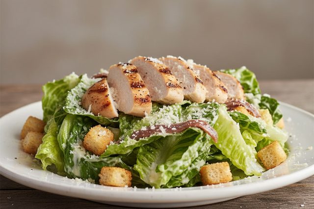 Salada Caesar com frango grelhado