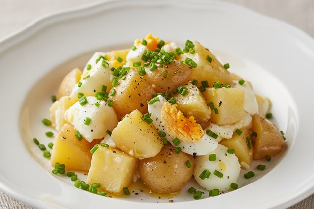 Salada de batata e ovos sem maionese