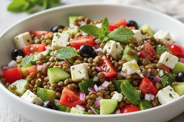 Salada de Lentilha Mediterrânea