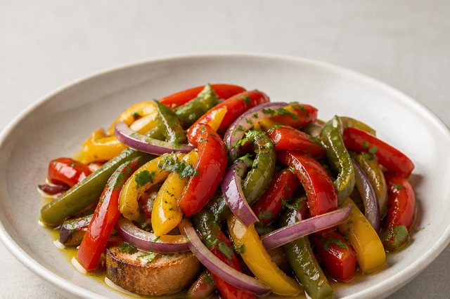 Salada de pimentões assados com salsa