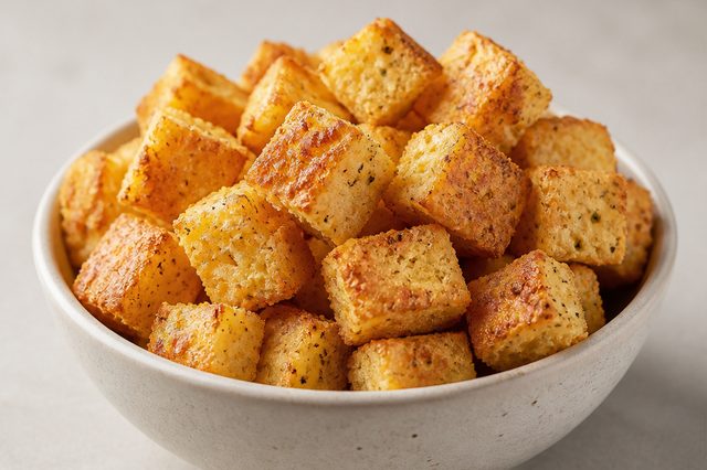 Salgadinho crocante de crepioca com parmesão