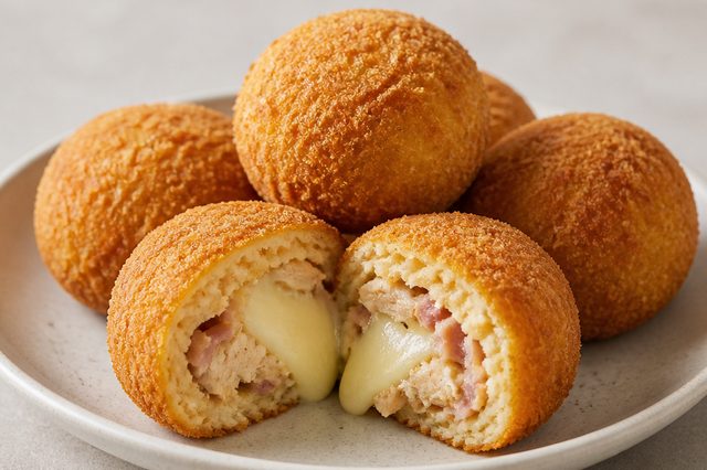 Salgado de frango recheado com muçarela e requeijão