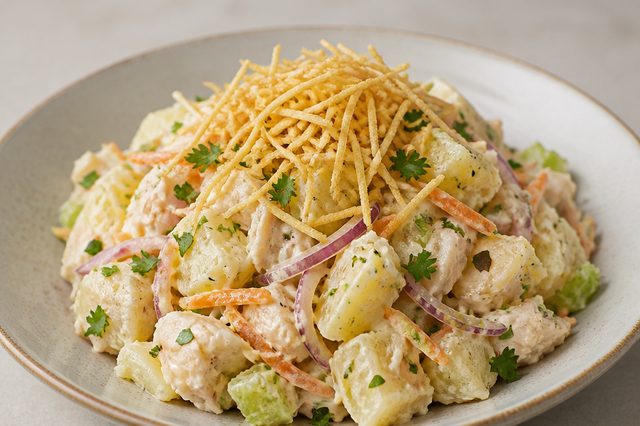Salpicão de bacalhau com batata e salsão