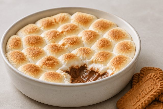Smores de Kinder com marshmallow e biscoito Lotus