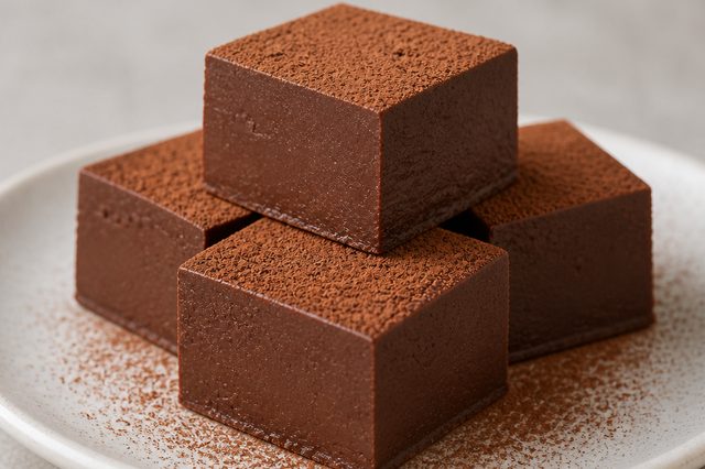 Sobremesa de chocolate de corte com leite e amido