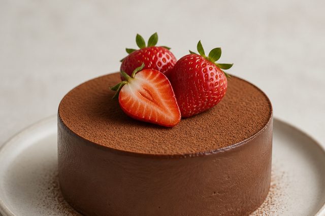 Sobremesa gelada de chocolate com creme de gemas
