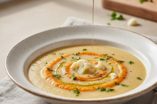 Sopa de couve-flor com cenoura