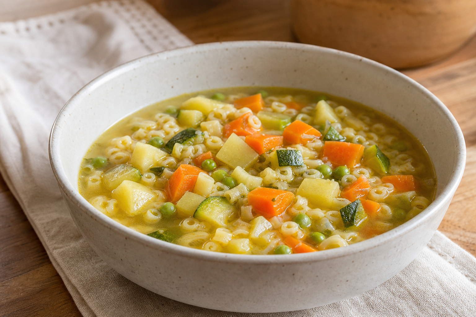 Sopa de legumes com macarrão