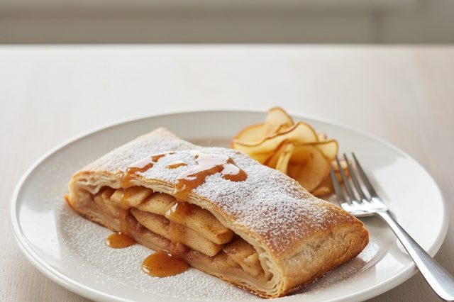 Strudel rápido de maçã com canela