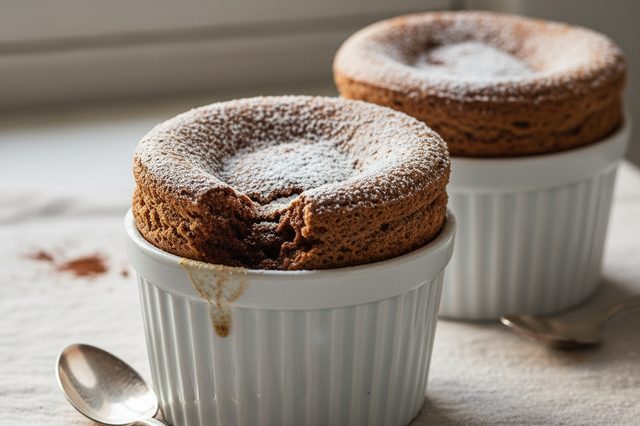 Suflê de chocolate para dois