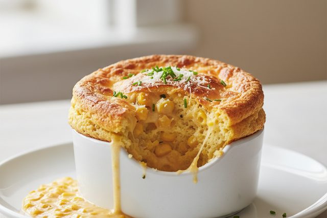 Suflê de milho com parmesão