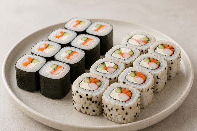 Sushi e uramaki caseiros